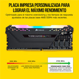 Corsair Vengeance RGB Pro 32 GB (2 x 16 GB) DDR4 3600 MHz C18, Kit de Memoria de Alto Rendimiento (AMD optimizado), Ordenador de escritorio, Negro