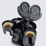 SEVERIN - Cafetera de goteo Duo hasta 16 tazas, Cafetera de filtro compacta / Cafetera americana con 2 jarras termo, Con Desconexión Automática, Negro, KA 9315