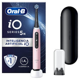 Oral-B iO 5N Cepillo de Dientes Eléctrico con Mango Recargable, 1 Cabezal y Estuche De Viaje, Diseñado por Braun - Rosa