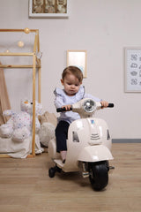 TURBO CHALLENGE - Vespa GTS - Portador Eléctrico - 119150 - Scooter - Blanco - Listo para Rodar - Máximo 25Kg - Plástico - Baterías Recargables - A Partir de 24 Meses