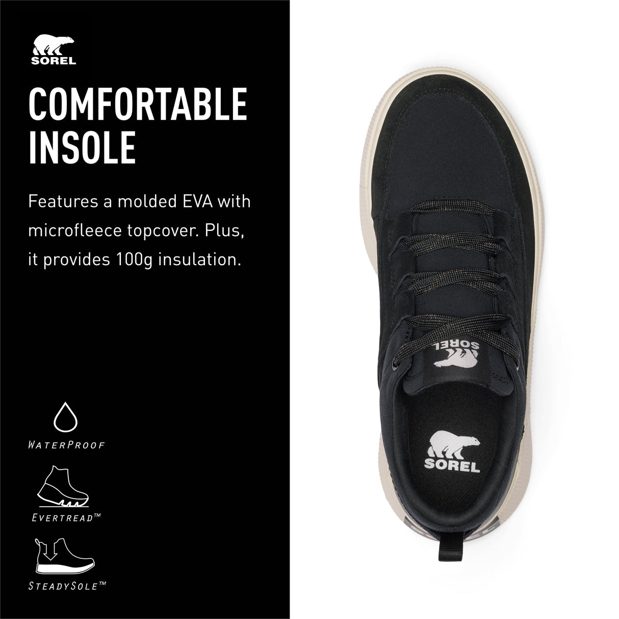 Sorel out N About Low Sneaker WP, Zapatillas, Mujer, Black Gum 2 out N About 4, 38.5 EU