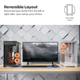 MONTECH HS02, ATX Mid-Tower PC Case, Gaming PC, High-Airflow, Reversible Layout, Sturdy Curved Tempered Glass Front Panel, Sink-in Design, Toolless Panels, Black, US
