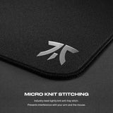 Fnatic Dash XL - Alfombrilla de ratón extendida para Juegos Esports con Bordes cosidos y Base de Goma Antideslizante, Superficie rápida (tamaño XL, Negro, Tejido híbrido) - 475 x 475 x 3 mm