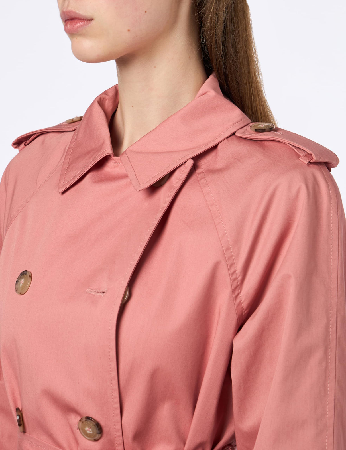 Tommy Hilfiger Abrigo Mujer Cotton Short Trench Gabardina, Rosa (Teaberry Blossom), 38
