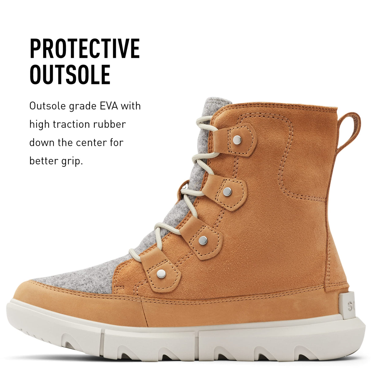 Sorel Explorer Joan WP, Botas de invierno impermeables, Mujer, Tawny Buff Moonstone Explorer 2 Joan Felt, 37 EU