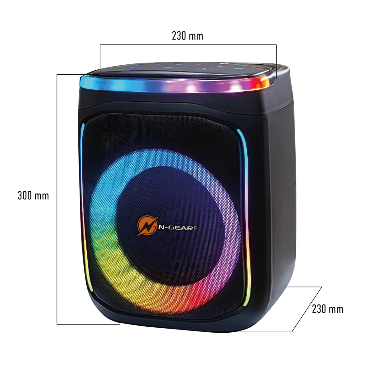 N-Gear Flash Banger 606 - Altavoz Bluetooth portatil con Luces - Party Altavoz de 300W con micrófono inalámbrico y batería integrada - 6 Horas de reproducción