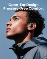 Soundcore Auriculares Open Ear V40i de Anker, Diseño Cristalino, Estuche sin Tapa, 4 Posiciones Ajustables para Cada Tamaño de Oreja, Graves más Ricos, IP55, 21H Reproducción, Llamadas Claras con IA