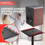 Pyle Par de Soporte para Altavoces, De pie, Altura Ajustable, Plataforma Cuadrada de 9”, Base Triangular
