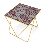 SET/2 MESA AUXILIAR 60X32X60 / 54X29X56 CRISTAL DECORADO/METAL DORADO
