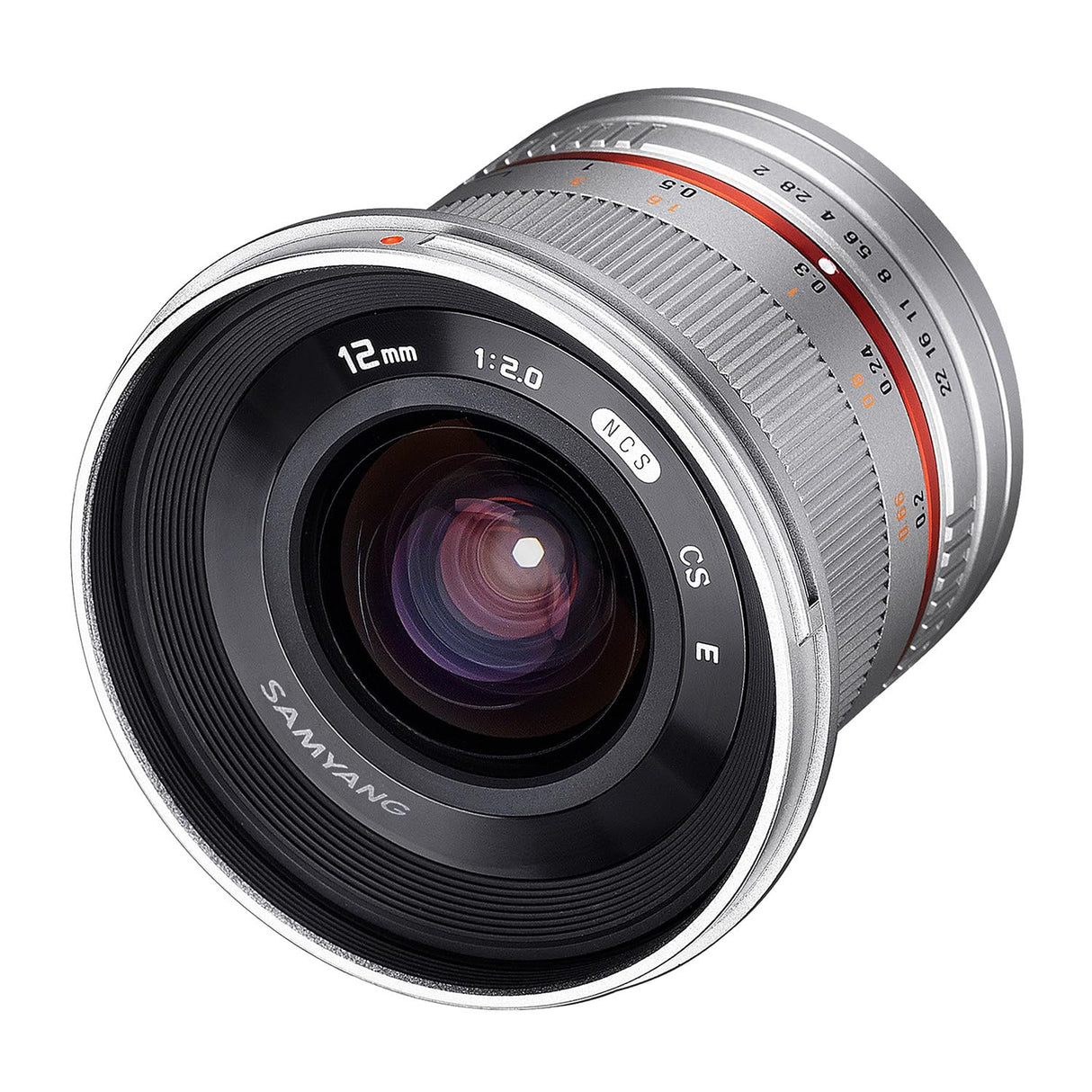 Samyang F1220510102 - Objetivo fotográfico CSC-Mirrorless para Fuji X (Distancia Focal Fija 12mm, Apertura f/2-22 NCS CS, diámetro Filtro: 67mm), Plateado