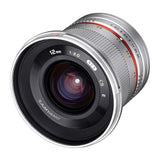 Samyang F1220510102 - Objetivo fotográfico CSC-Mirrorless para Fuji X (Distancia Focal Fija 12mm, Apertura f/2-22 NCS CS, diámetro Filtro: 67mm), Plateado