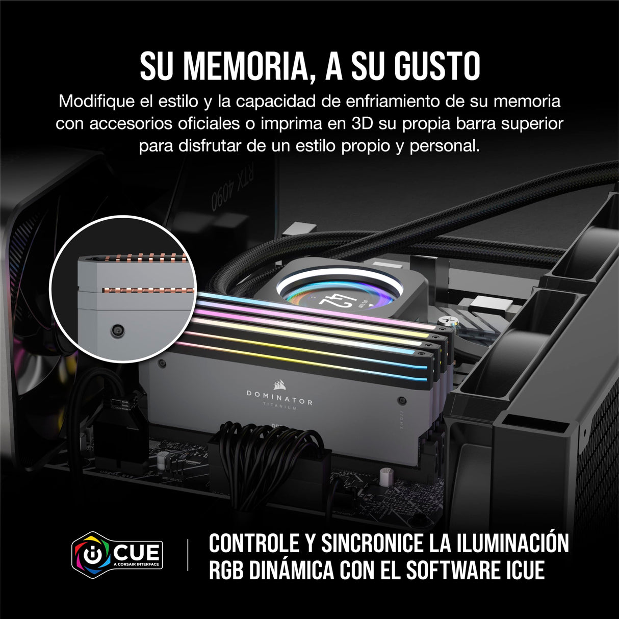 CORSAIR Dominator Titanium RGB DDR5 RAM 32GB (2x16GB) DDR5 hasta 6000MHz CL30 AMD Expo Intel XMP 3.0 Memoria de Ordenador de Sobremesa – Gris (CMP32GX5M2B6000Z30)