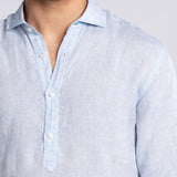 Panareha Camisa Polera Hombre Lino MAMANUCA Azul Claro (L)