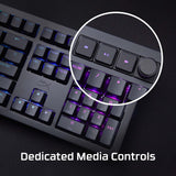 HyperX Alloy Rise - Teclado mecánico para juegos intercambiable en caliente, PC, sensor de luz ambiental, montaje en junta, interruptores lineales