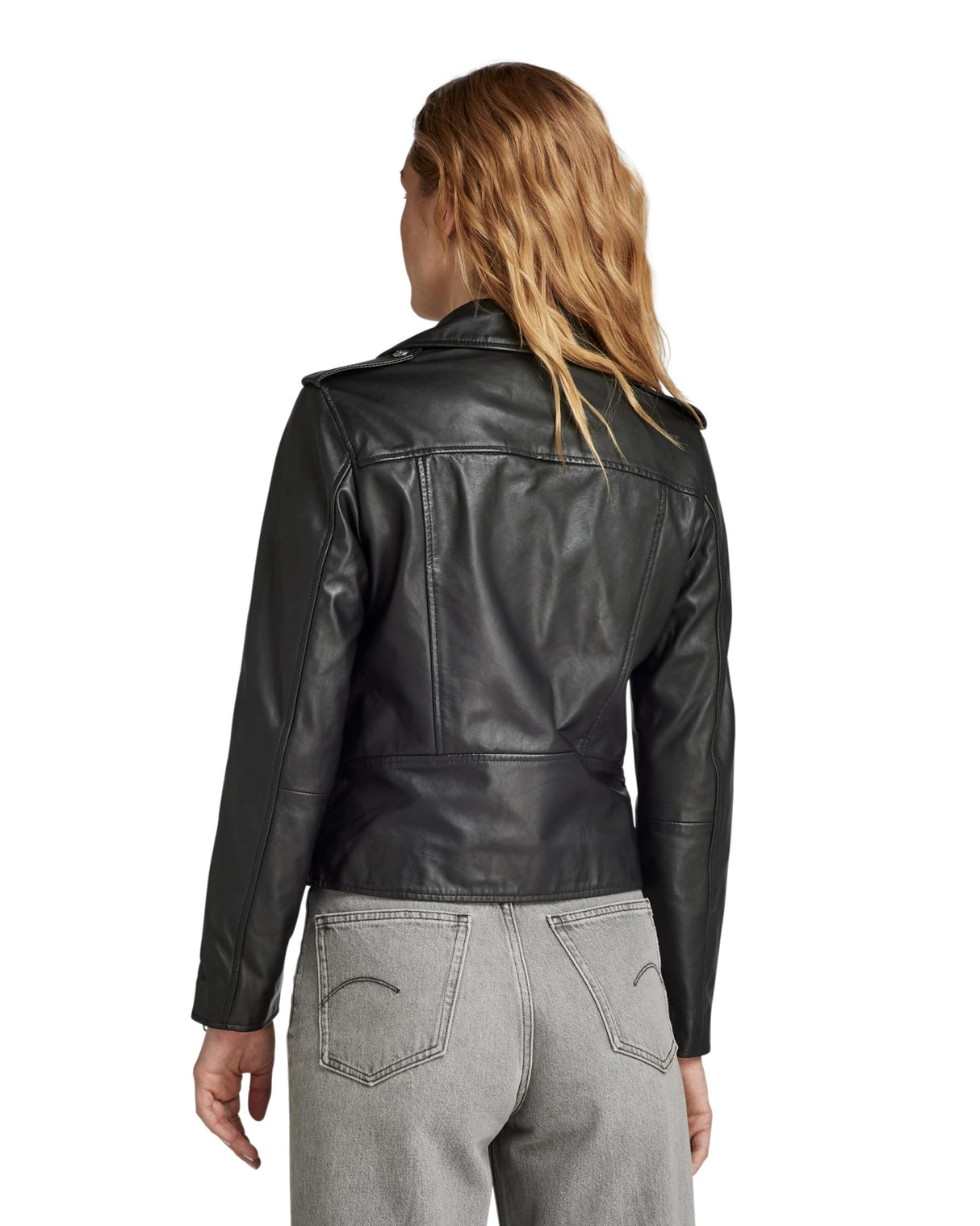 G-Star Para Mujer Chaqueta Leather Biker, Negro (dk black D24263-D555-6484), L