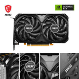 MSI GeForce RTX™ 4060 VENTUS 2X BLACK 8G OC Tarjeta gráfica -NVIDIA RTX 4060, 8GB de memoria GDDR6, 18Gbps, PCIe 4.0, DLSS3