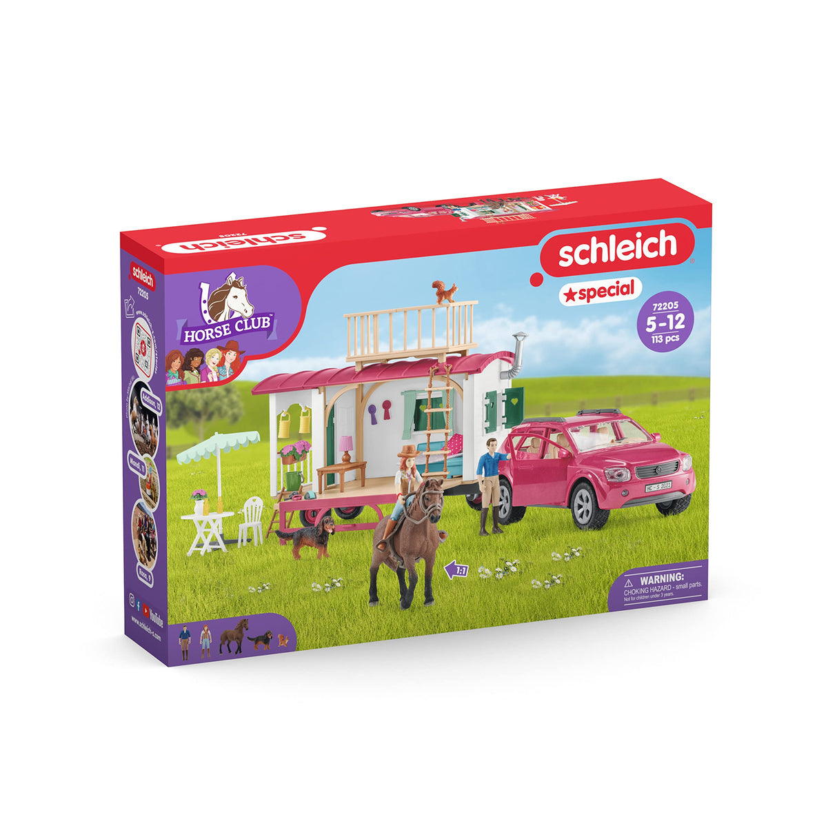 Schleich 72205 Acampada con la Caravana, a Partir de 5 años, Horse Club - playset, 73 x 23 x 23 cm