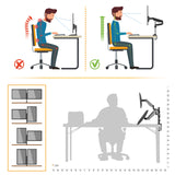 RICOO Soporte Monitor Mesa Brazo articulado Giratorio Inclinable Pantalla PC 17-32" (43-81cm) TS9611 Stand para monitores VESA 75x75 100x100