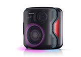 Sharp PS-921(BK) Altavoz Bluetooth portátil con Luces led, Audio 2.1 y 3D. Duo Mode para emparejar con Otro PS-921 en estéreo (TWS) A Prueba de Salpicaduras (IPX5) Adecuado para la Playa, Piscina.