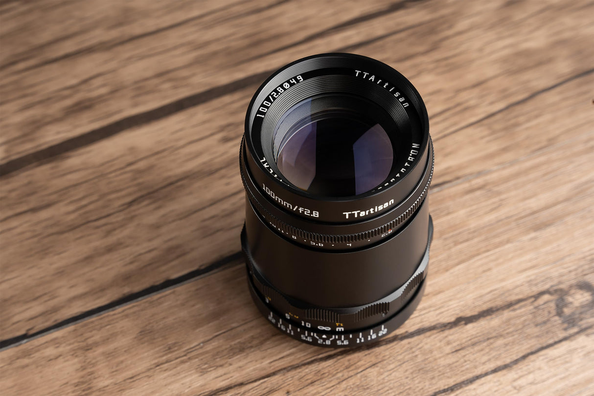 TTArtisan Lente de Cuerpo de Metal F2.8 (Bubble Bokeh) de 100 mm Compatible con Montura M42, Color Negro