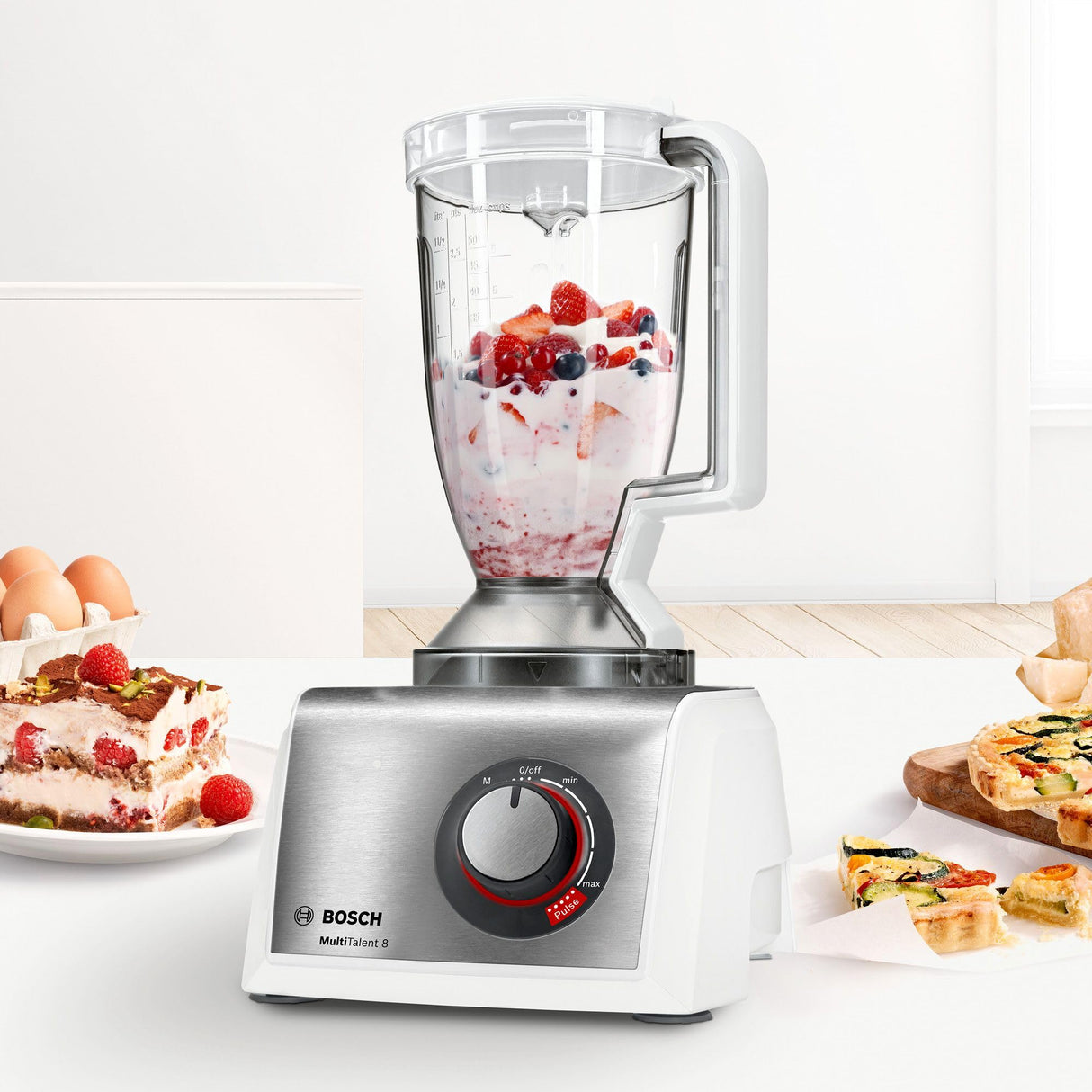 Bosch Hausgeräte MC812S814 MultiTalent - Robot de cocina compacto (3,9 L, 1250 W), color blanco