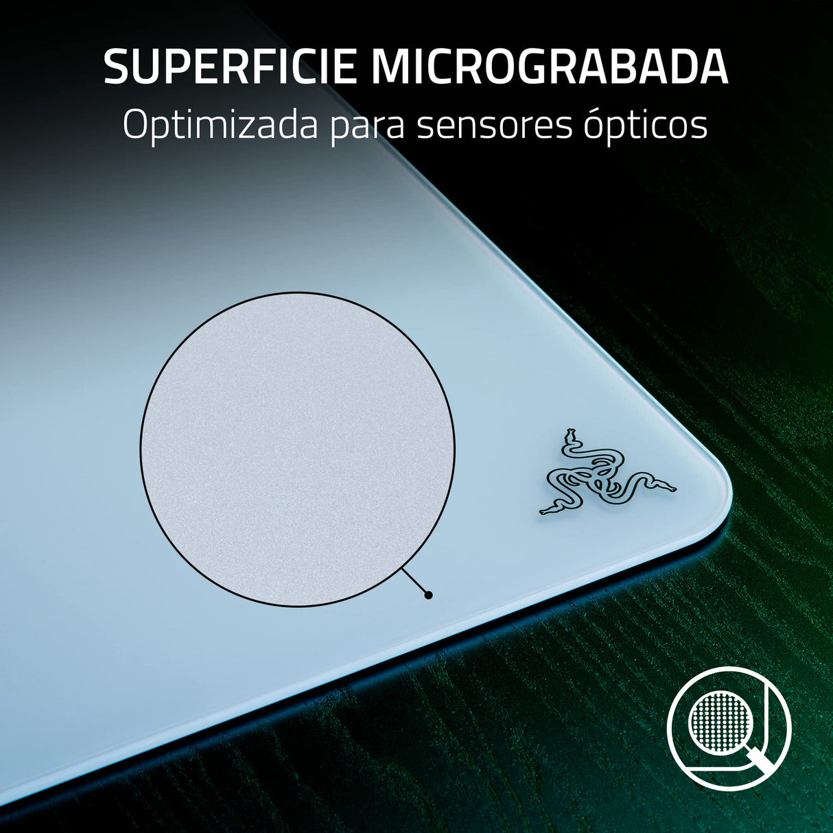 Razer Atlas Alfombrilla Gaming de Cristal Templado Blanca