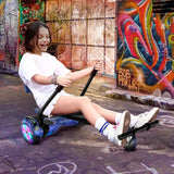 SISIGAD Hoverboard 6.5 inch with Hoverkart for children, self-balancing Eclectic Scooter easy to control, non-slip, LED lights, Bluetooth speaker