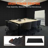 VEVOR Paneles de Espuma Acústica 1200 x 600 x 50 mm, Paneles de Pared Insonorizados con Diseño Piramidal, Resistentes al Fuego, Paneles Absorbentes de Sonido para Paredes y Techos de Estudios, 4 uds