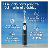 Oral-B iO 2 Pack de 2 Cepillos de Dientes Eléctricos Negro Noche y Verde Bosque, 2 Cabezales, 1 Estuche de Viaje, 1 Portarrecambios, 3 Modos De Cepillado, Sensor De Presión y Temporizador
