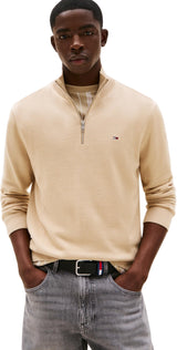Tommy Jeans Chaqueta con Cremallera Hombre Light con Cuello Alto, Beige (Silt), L