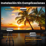 HOPVISION Proyector Portátil, Proyector 4K Supporto Cine en Casa, 9500Lumens Proyector Bluetooth Full HD 1080P, Mini Proyector Compatible con Fire Stick/Smartphone/PS5/HDMI, Pantalla de 100" Incluida