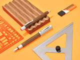 Faber-Castell Ondoro 147580 - Pluma Estilográfica con Cuerpo en Madera de Roble Ahumado - Forma Hexagonal - Plumín de Acero Inoxidable - Trazo M