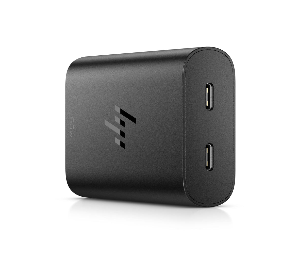HP Cargador para portátil USB-C GAN de 65 W (Tamaño Compacto, Carga Rápida, Dos Puertos USB-C) Negro