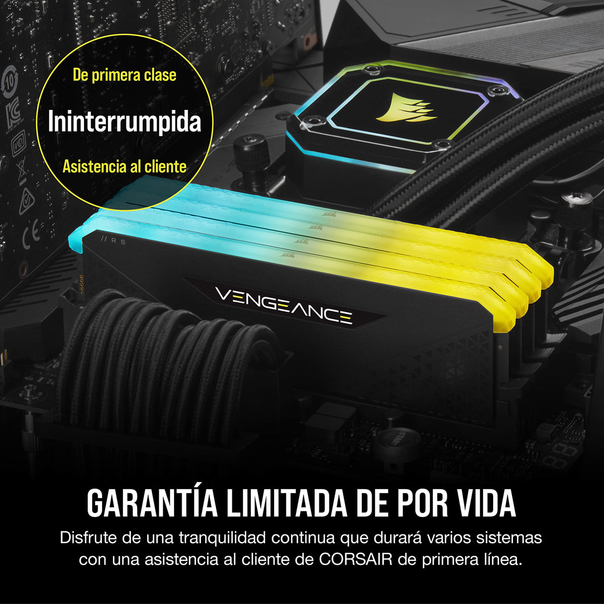 Corsair Vengeance RGB RS 64GB (2x32GB) DDR4 3600MHz C18 Memoria de Sobremesa (Iluminación Dinámica RGB, Tiempos de Respuesta Reducidos, Compatible con Intel & AMD 400/500 Series) Negro
