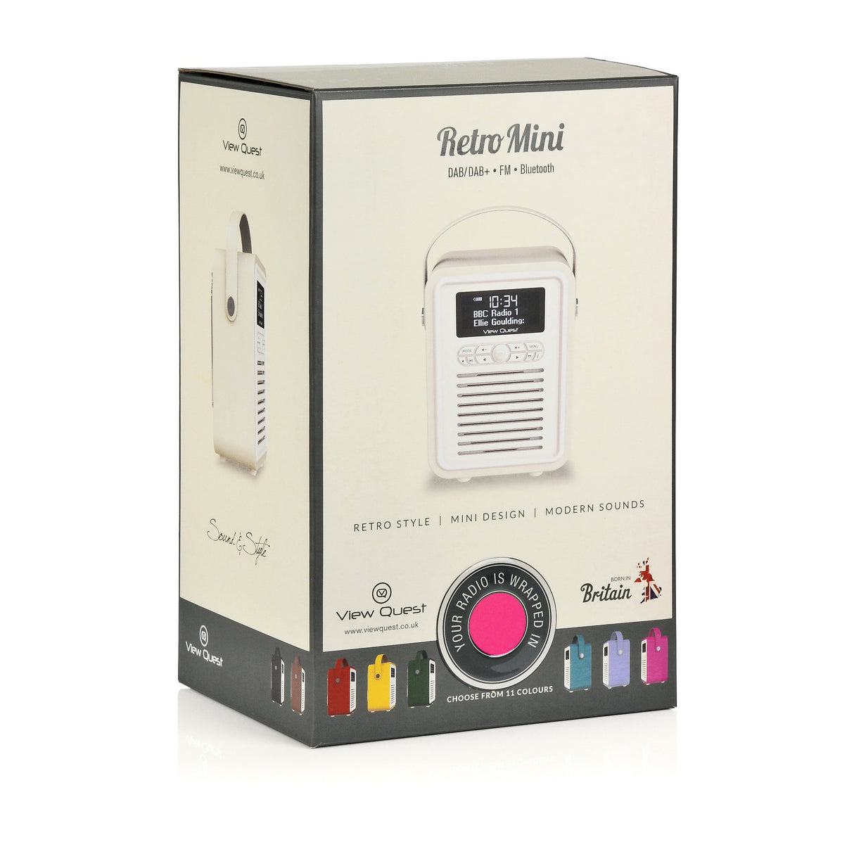 Radio Digital VQ Retro Mini Dab & Dab+ con FM, Bluetooth y Reloj Despertador – Rosado