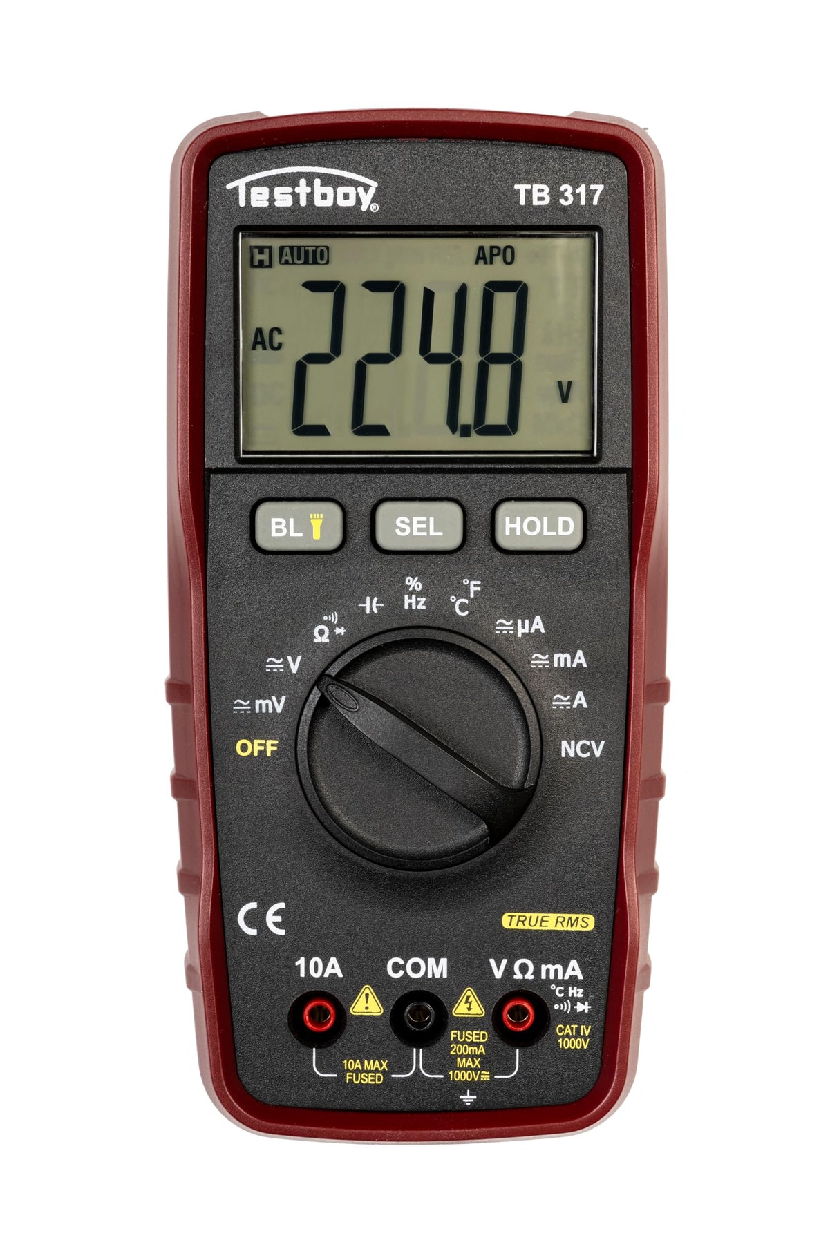 Multímetro Testboy 317 True RMS (mide valor efectivo, multímetro inteligente para instalación eléctrica, resistencia, frecuencias hasta 10 MHz y capacidades hasta 60 mF)