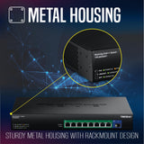 TRENDnet, TPE-BG5091, conmutador PoE++ de 9 Puertos GAN de 2,5 G con Puerto SFP+ de 10 G (480 W), 8 Puertos PoE++ de 2,5 G, 1 Puerto SFP+ de 10 G, 480 W, 60 Gbps
