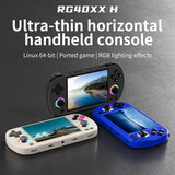 RG40XX H Consola de Juegos portátil, Consola de Juegos Retro con iluminación Joystick RGB, Pantalla IPS de 4 Pulgadas, Tarjeta TF 64G incorporada y Juegos 5571, Compatible con WiFi Blueto (Azul, 64G)