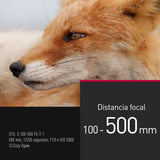 Panasonic LUMIX S-R100500E 100-500mm f/5-7,1 O.I.S. Lente con Montura L, Teleobjetivo Zoom de Fotograma, Enfoque Cercano de 0,8 m, Anillo De Enfoque Personalizable, Resistente a la Intemperie, Negro