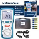 PeakTech 2710 – Probador digital de FI con pantalla LCD grande, disyuntor de corriente residual, cuchilla RCD, carcasa con doble aislamiento, voltaje de funcionamiento 230V / 50Hz - CAT III 600 V