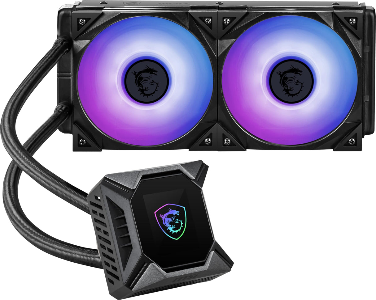 MSI MPG CORELIQUID K240 V2 AIO Refrigeración Líquida CPU - Bomba LCD Ventilador 60mm, 2 Ventiladores ARGB 120mm, Tubos Anti-Evaporación, Refrigeración GI & Software Mystic Light - Admite AMD e Intel
