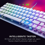 Turtle Beach Vulcan II Mini - 65% Teclado óptico mecánico para Juegos con iluminación RGB Personalizable, tecnología duplicadora de Teclas, Placa de Aluminio, Color Blanco