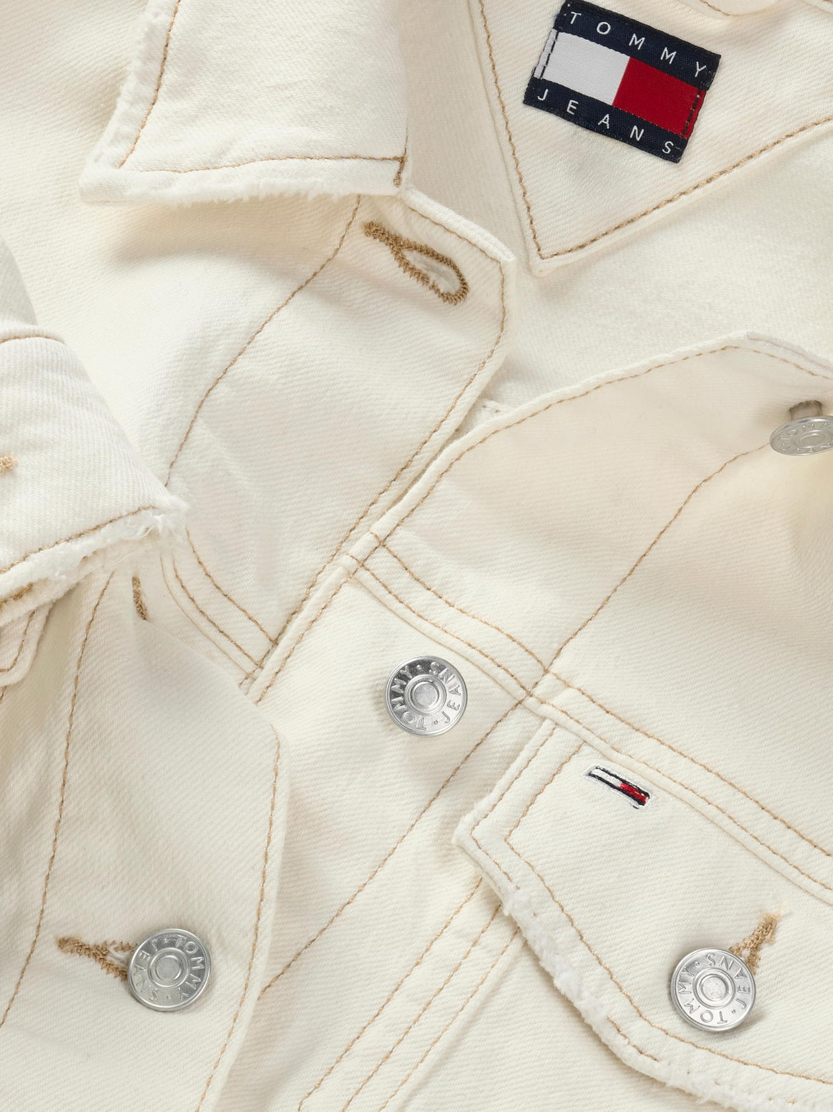 Tommy Jeans Cazadora vaquera Mujer Classic Trucker Regular Fit, Blanco (Denim White), XL