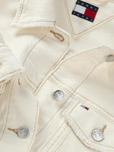 Tommy Jeans Cazadora vaquera Mujer Classic Trucker Regular Fit, Blanco (Denim White), XL