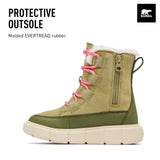 Sorel Explorer 3 Lace WP, Botas de moda, Unisex niños, Savory Bleached Ceramic Toddler, 31 EU