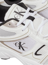 Calvin Klein Runner Sneaker Hombre Retro Tennis Mesh Calzado Deportivo, Blanco (Bright White/Black), 40