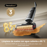 DREAME H15 Pro Heat Aspirador en Seco y Húmedo, Limpia con Agua a 85 °C, Brazo Robot GapFree IA, Detecta por RGB, 22K Pa, 0 Enredos, Lava el Cepillo a 100 °C, Seca a 90 °C en 5 min, Navega con la App