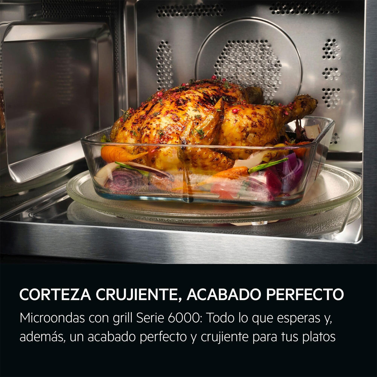 AEG OS5MG20EB Horno Microondas Integrable, 20 L, 800 W, Función Grill, Display LED Táctil, Apertura Electrónica, Color Negro con Acabado Inox Antihuellas