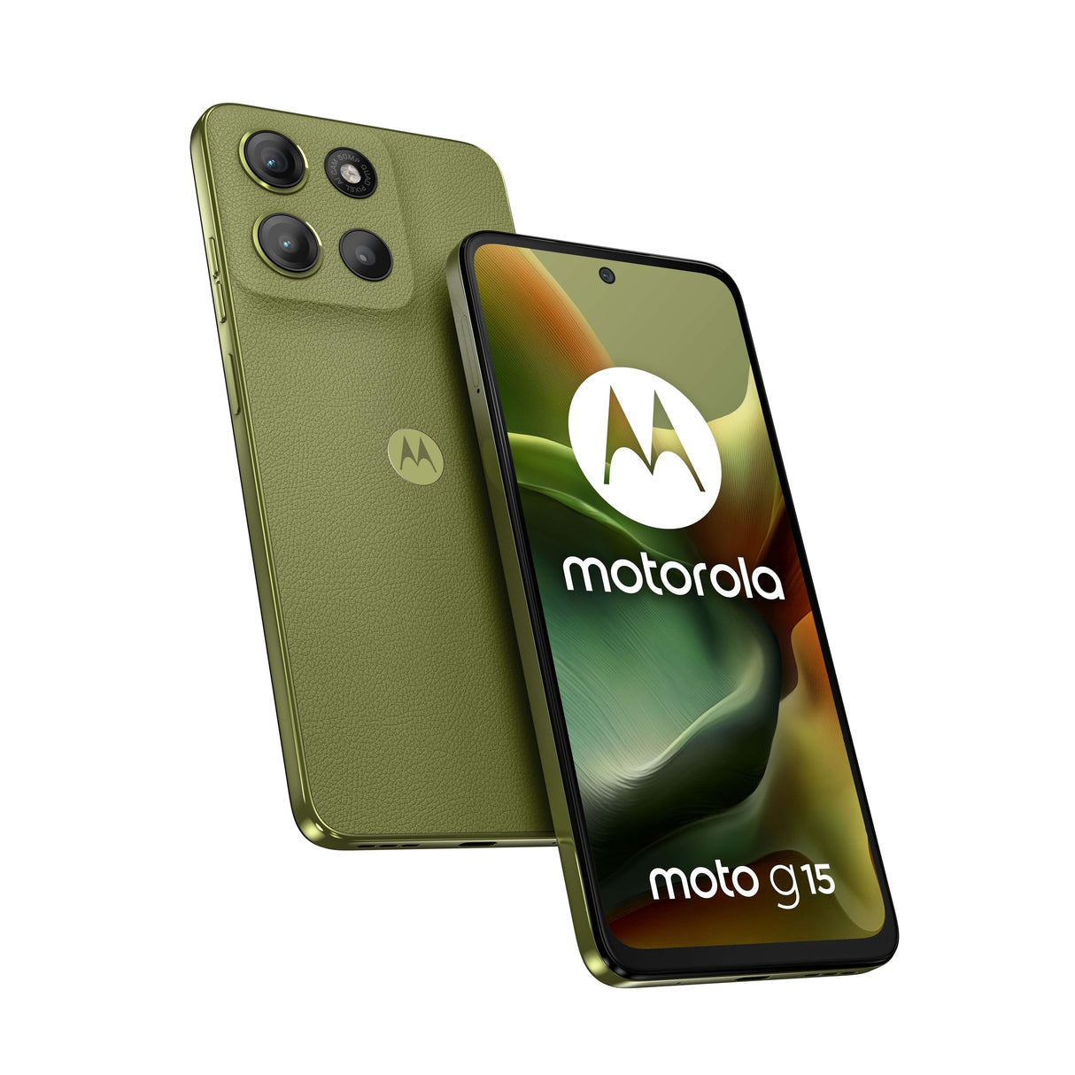 Motorola Moto G15 8/512 GB, Doble cámara 50 + 5 MP + Sensor antiparpadeo, Pantalla 6,72 Pulgadas FHD+ 60 Hz, batería 5200 mAh, MediaTek Helio G81, Android 15, Iguana Green