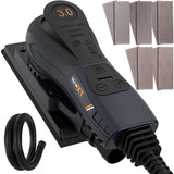 Lijadora orbital 3mm sin escobillas MAXXT, Lijadora electrica 350W velocidad ajustable-4000-10000/RPM, Freno automático-2s, Recolección automática polvo, superficie lijado(198 * 70mm)-10 papeles lija